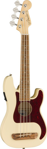 Fender Fullerton Precision Bass Ukulele in Olympic White