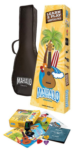 Mahalo Rainbow Ukulele MR1 in Blue with Essentials Pack