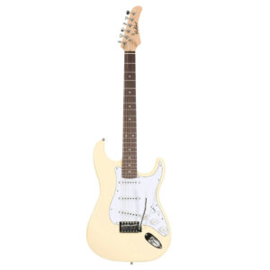 EastCoast ST1 Electric Guitar Silent Bundle in Vintage White with Headphone Amp & Accessories - Image 5