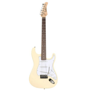 EastCoast ST1 Electric Guitar Silent Bundle in Vintage White with Headphone Amp & Accessories - Image 2