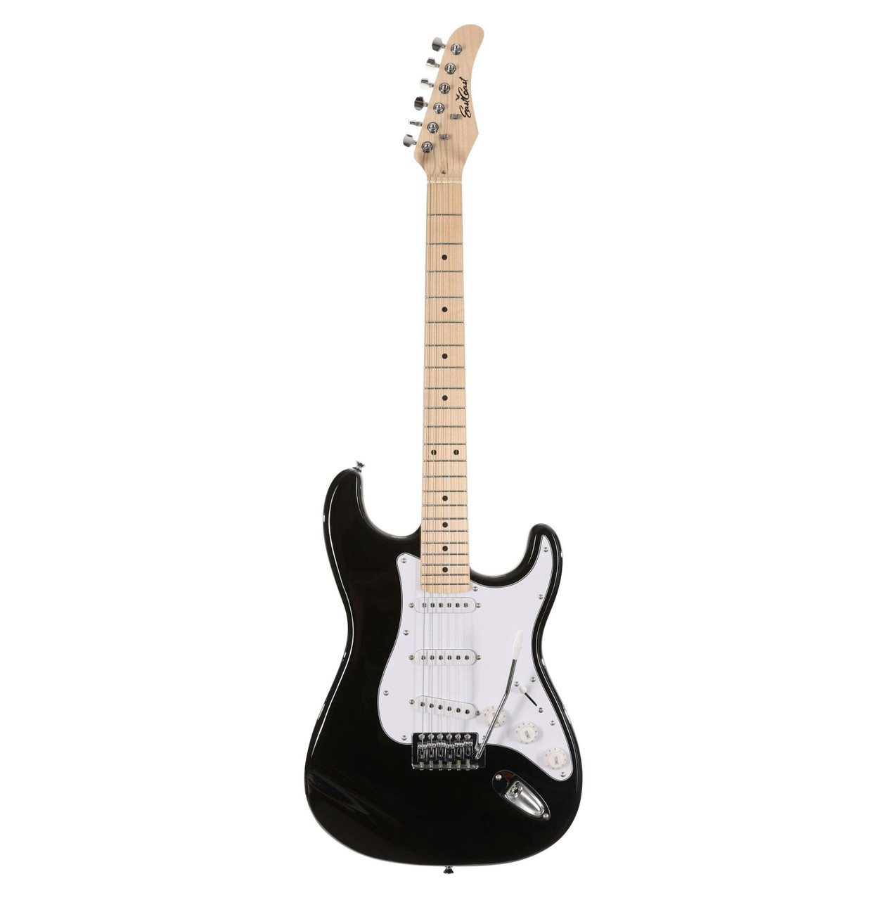 EastCoast ST1 Electric Guitar Starter Pack in Black with Headphone Amp & Accessories - Image 5