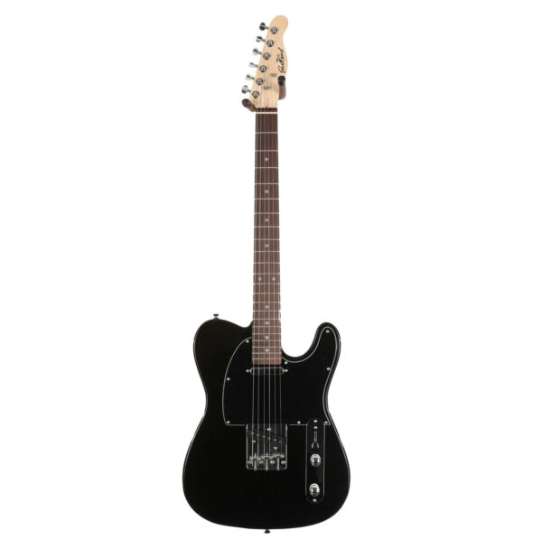 EastCoast T1 Electric Guitar Silent Bundle in Black (Rosewood) with Headphone Amp & Accessories