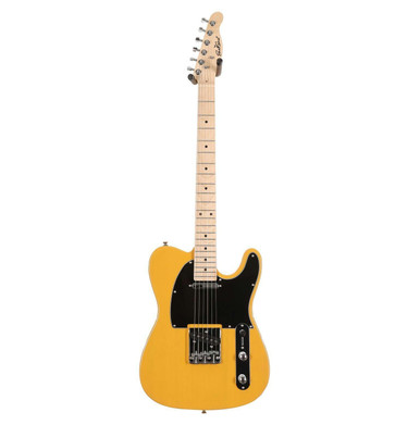 EastCoast T1 Electric Guitar Silent Bundle in Butterscotch with Headphone Amp & Accessories