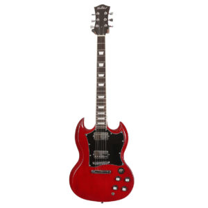 EastCoast GS10 Electric Guitar Silent Bundle in Cherry with Headphone Amp & Accessories - Image 5