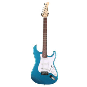 EastCoast ST1 Electric Guitar Silent Bundle in Lake Placid Blue with Headphone Amp & Accessories - Image 2