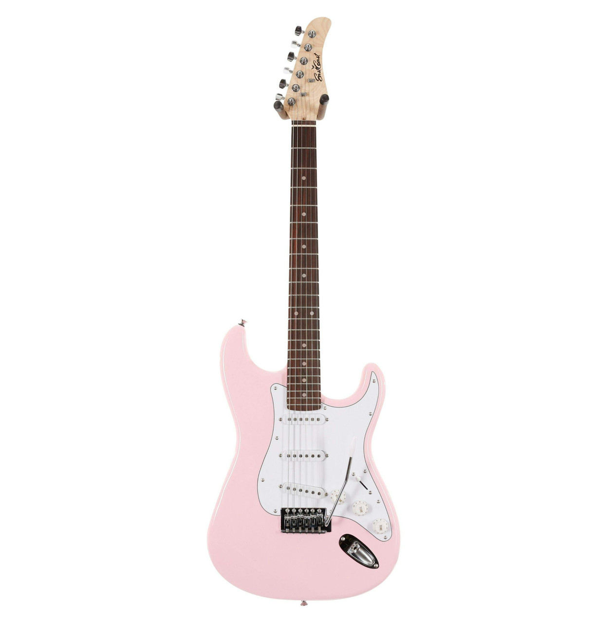EastCoast ST1 Electric Guitar Silent Bundle in Shell Pink with Headphone Amp & Accessories - Image 5