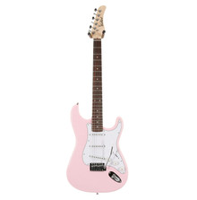 EastCoast ST1 Electric Guitar Silent Bundle in Shell Pink with Headphone Amp & Accessories - Image 3