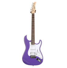 EastCoast ST2 Electric Guitar Silent Bundle in Purple Metallic with Headphone Amp & Accessories - Image 3