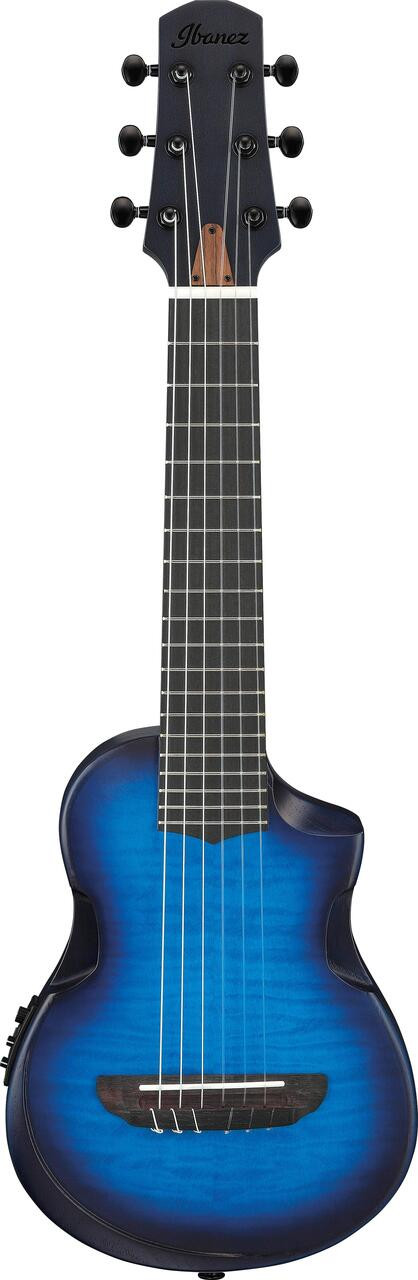 Ibanez AUP10FMNE Advanced Electro Acoustic Ukulele in Transparent Blue Sunburst Open Pore