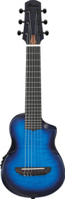 Ibanez AUP10FMNE Advanced Electro Acoustic Ukulele in Transparent Blue Sunburst Open Pore - Image 3