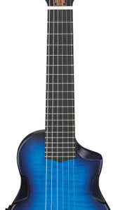 Ibanez AUP10FMNE Advanced Electro Acoustic Ukulele in Transparent Blue Sunburst Open Pore - Image 2