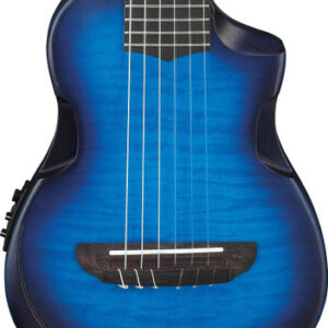 Ibanez AUP10FMNE Advanced Electro Acoustic Ukulele in Transparent Blue Sunburst Open Pore