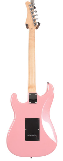 EastCoast ST2 Electric Guitar Silent Bundle in Bubblegum Metallic with Headphone Amp & Accessories