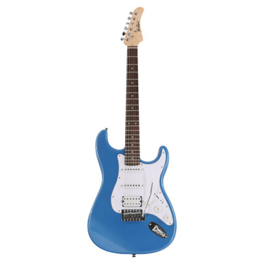 EastCoast ST2 Electric Guitar Silent Bundle in Ocean Blue Metallic with Headphone Amp & Accessories