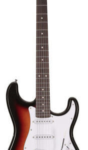 EastCoast ST1 Electric Guitar Silent Bundle in Three Tone Sunburst with Headphone Amp & Accessories - Image 2
