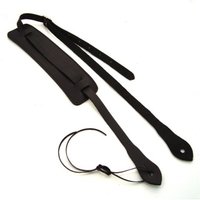 DSL UKSTRAP Leather Ukulele Strap with Shoulder Pad Black - Image 2