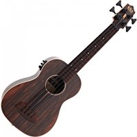 Kala Fretless U-Bass Electro-Acoustic Ukulele Striped Ebony - Image 2