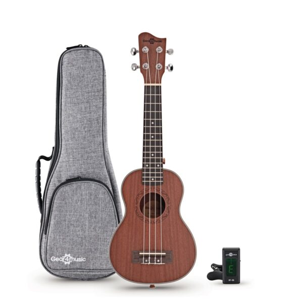 Sapele Soprano Ukulele Pack by Gear4music