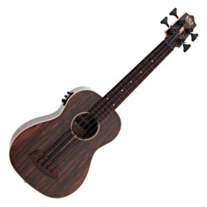 Kala Fretless U-Bass Electro-Acoustic Ukulele Striped Ebony