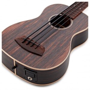 Kala Fretless U-Bass Electro-Acoustic Ukulele Striped Ebony - Image 4