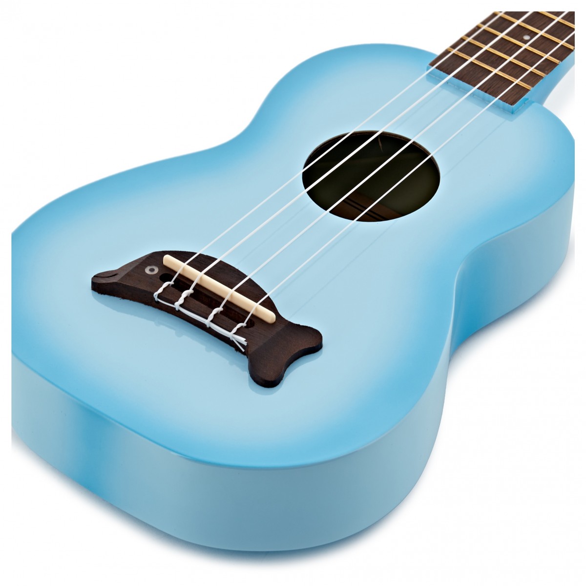Kala Makala Dolphin Soprano Ukulele Light Blue Burst - Image 4