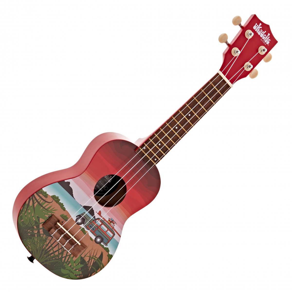 Kala Ukadelic Soprano Ukulele Surfari/Red - Image 1