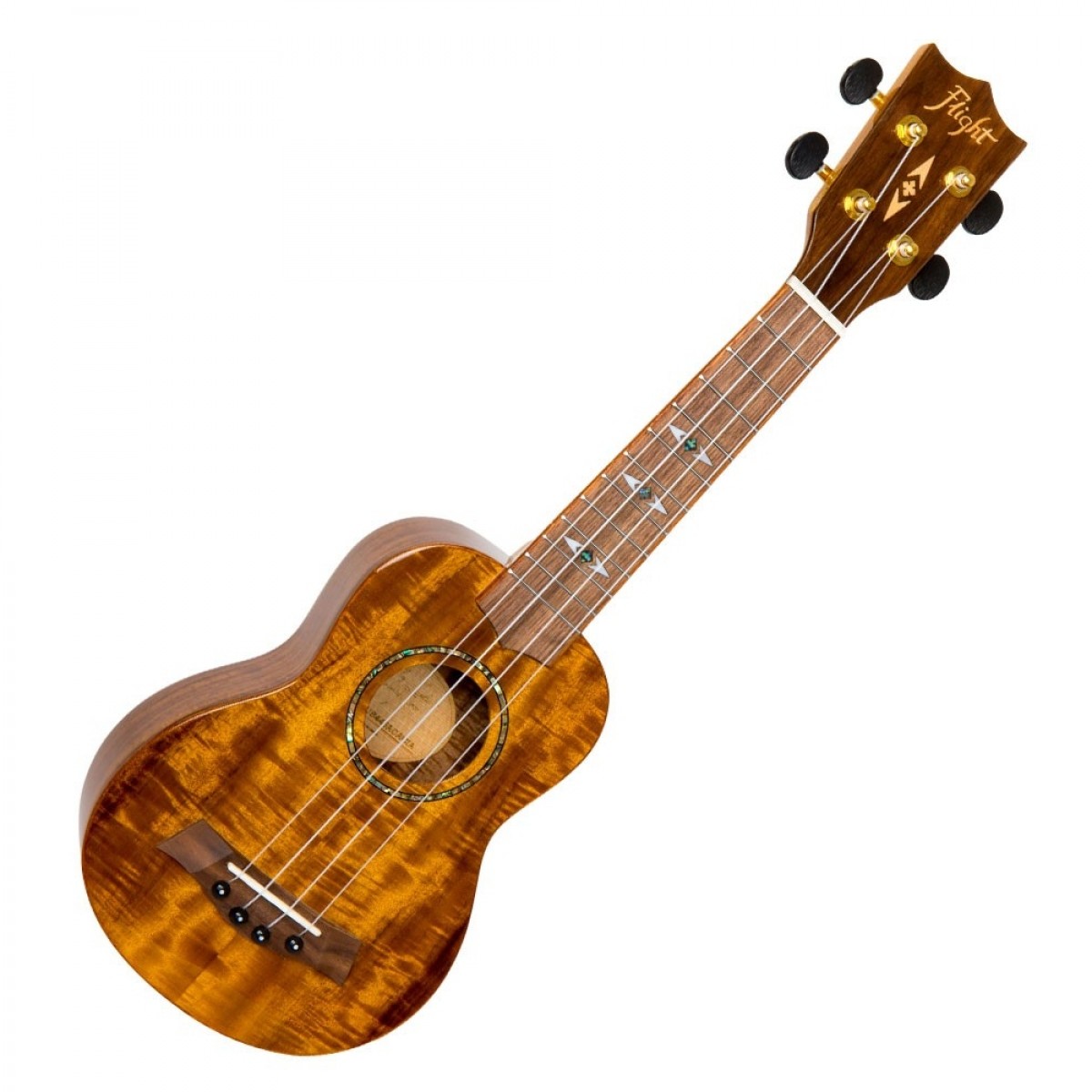 Flight DUS445 Soprano Ukulele Acacia (Gloss) - Image 1