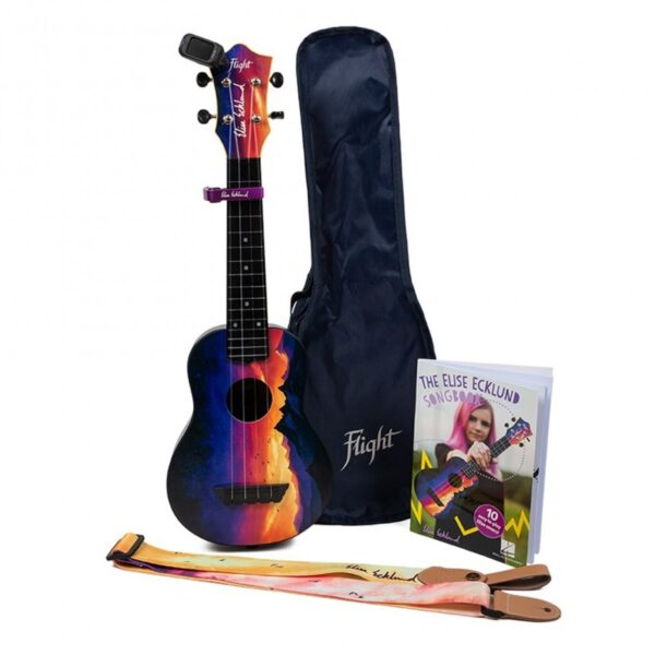Flight TUS Elise Ecklund Travel Soprano Ukulele Sunset (Pack)