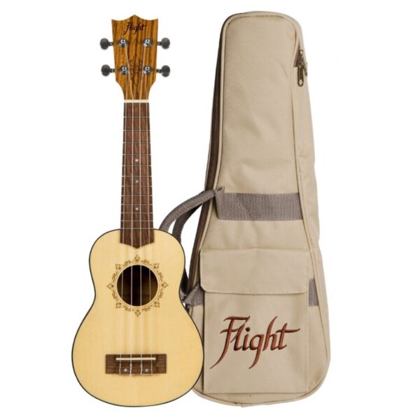 Flight DUS320 Soprano Ukulele Zebrawood B&S