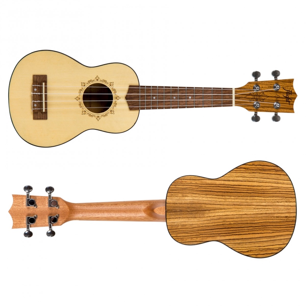 Flight DUS320 Soprano Ukulele Zebrawood B&S - Image 5