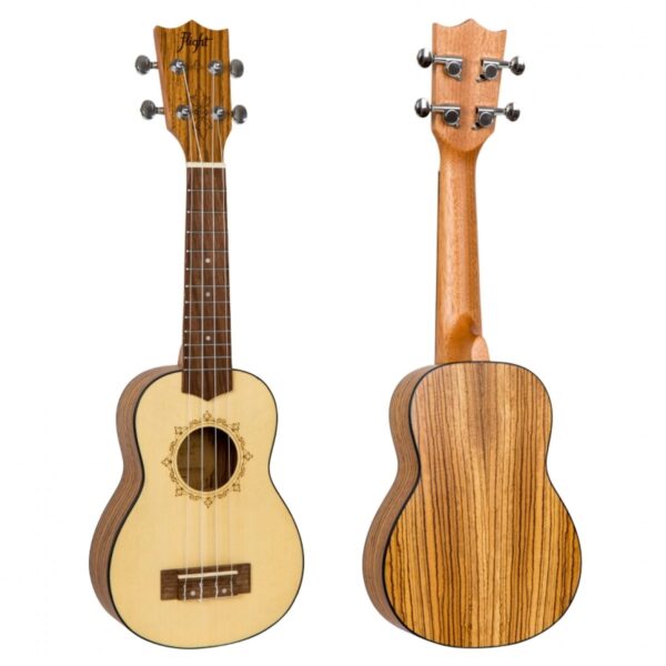 Flight DUS320 Soprano Ukulele Zebrawood B&S