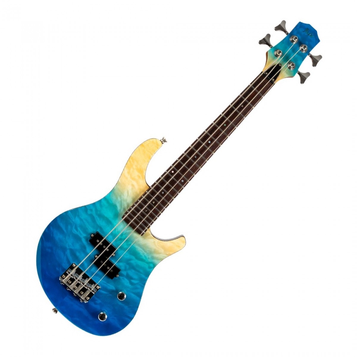 Flight Mini Bass Electric Bass Transparent Blue - Image 1