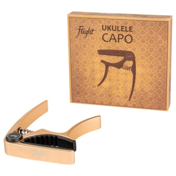 Flight Aluminium Ukulele Capo Gold