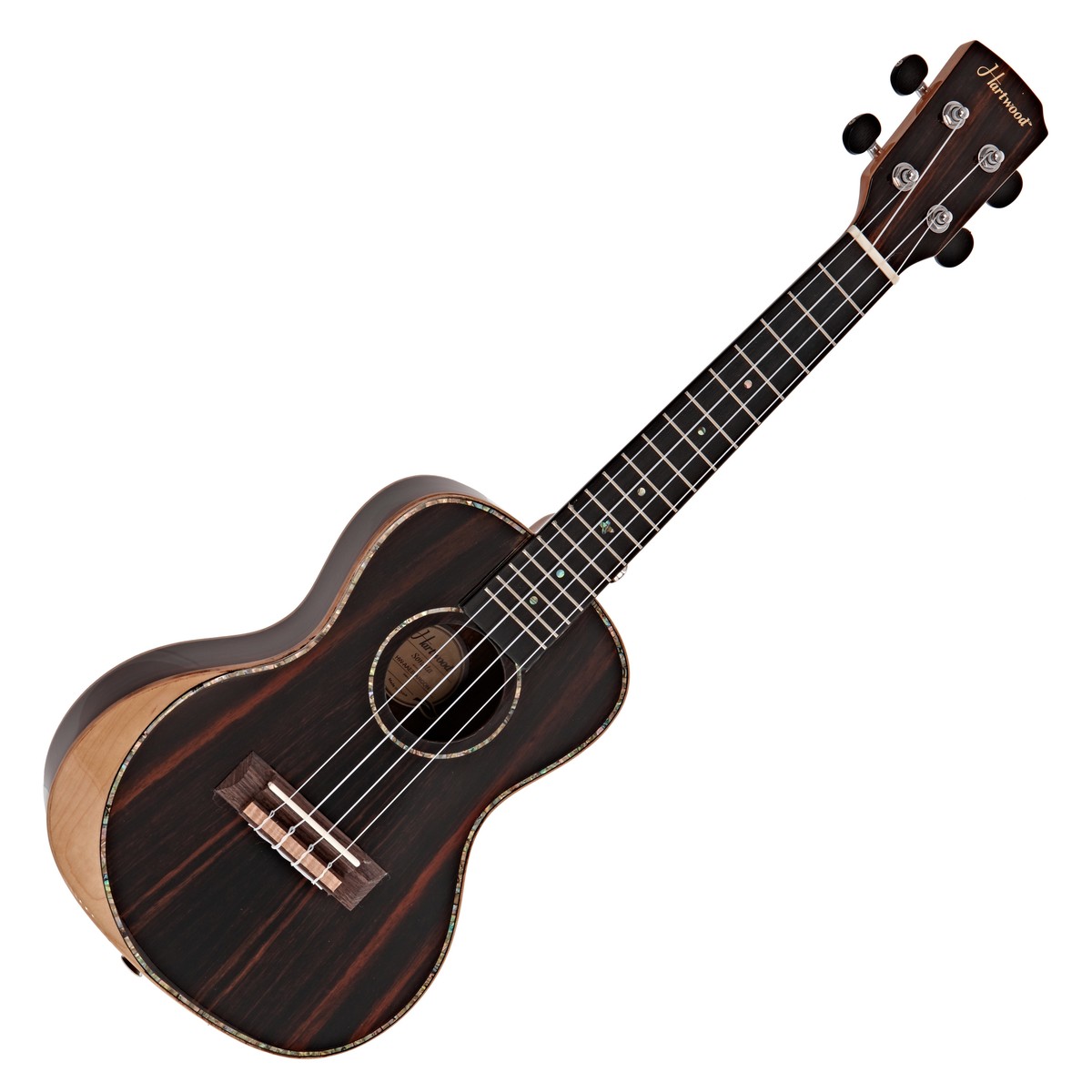 Hartwood Sonata Armrest Concert Ukulele AA Solid Ebony - Image 1