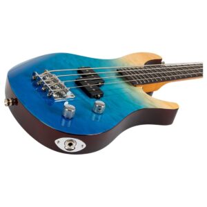 Flight Mini Bass Electric Bass Transparent Blue - Nearly New - Image 5
