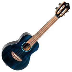 Flight Iris Concert Tinta Ukulele Trans Blue