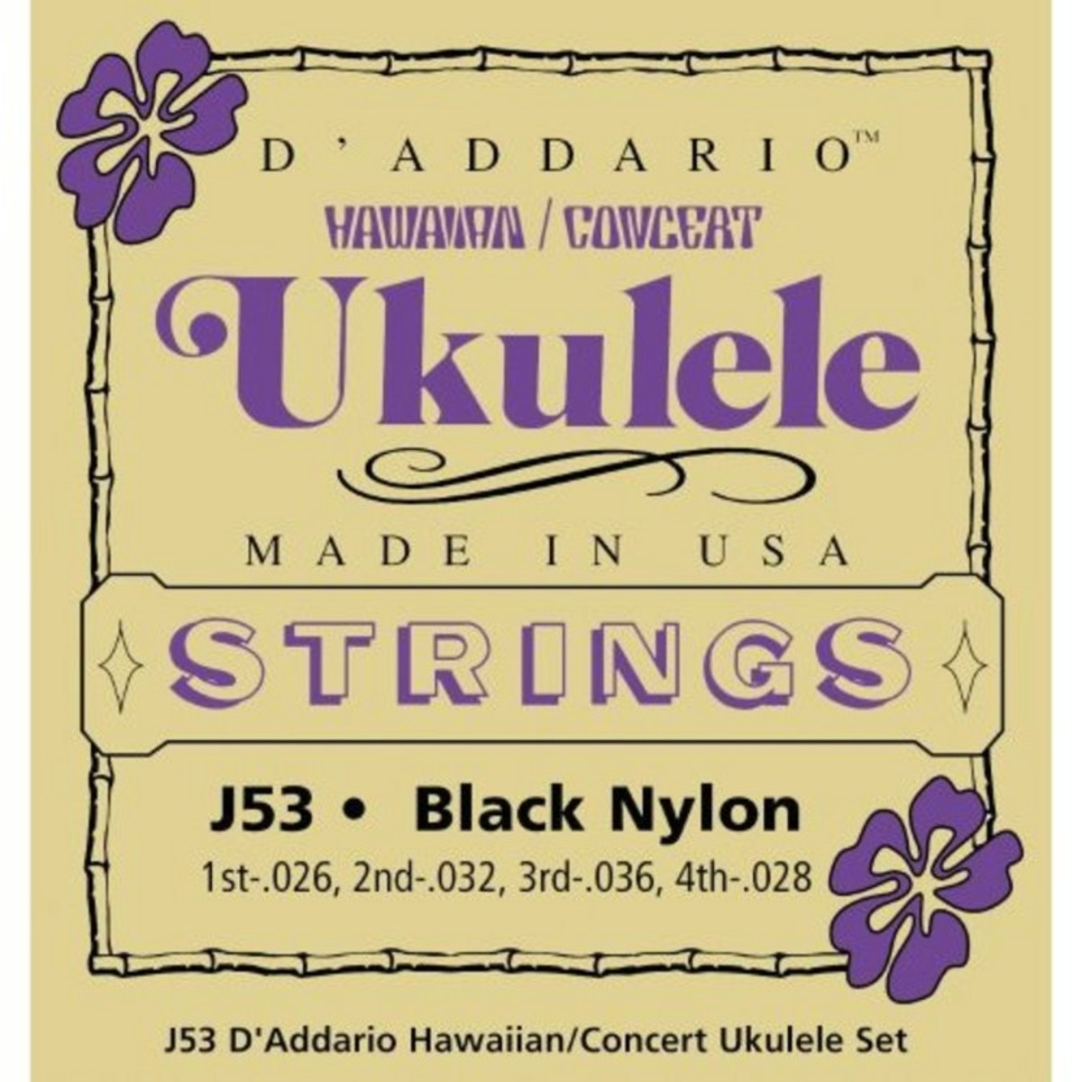 DAddario J53 Hawaii Concert Ukulele Strings Black - Image 1