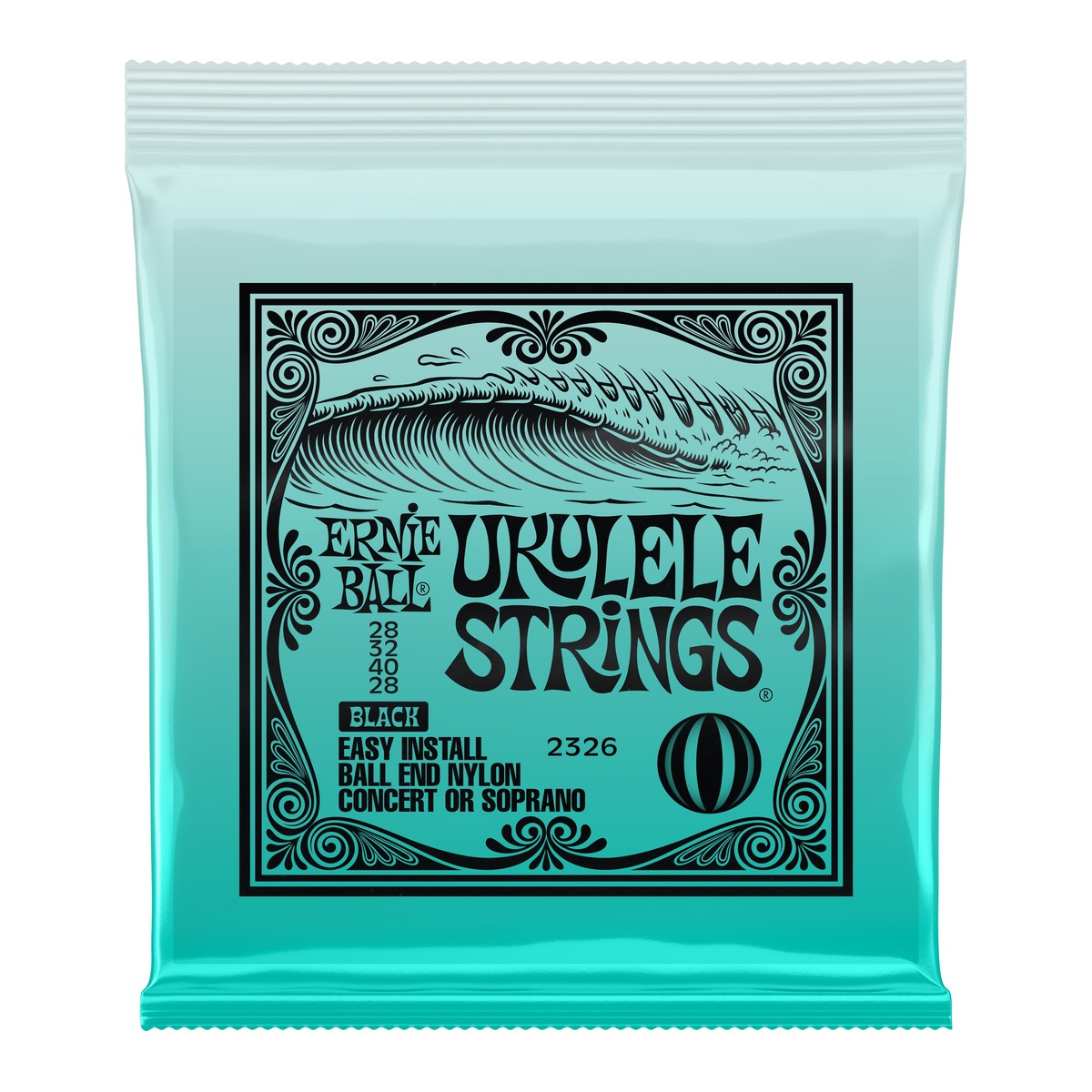 Ernie Ball P02326 Concert/Soprano Ukulele Strings Set Black - Image 1