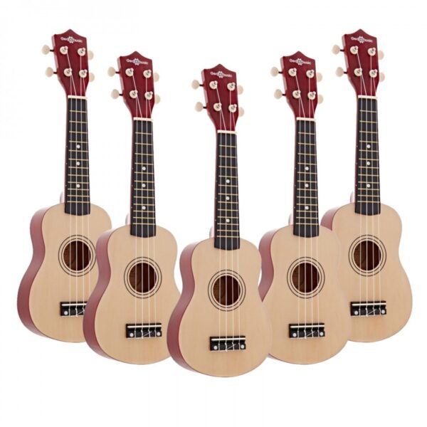 Ukulele by Gear4music Natural Pack of 5