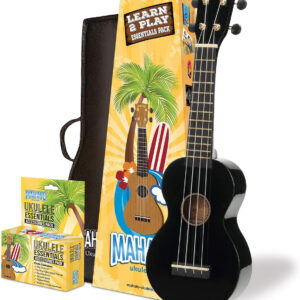 Mahalo MR1 Soprano Ukulele in Black with Essential Pack - Image 2
