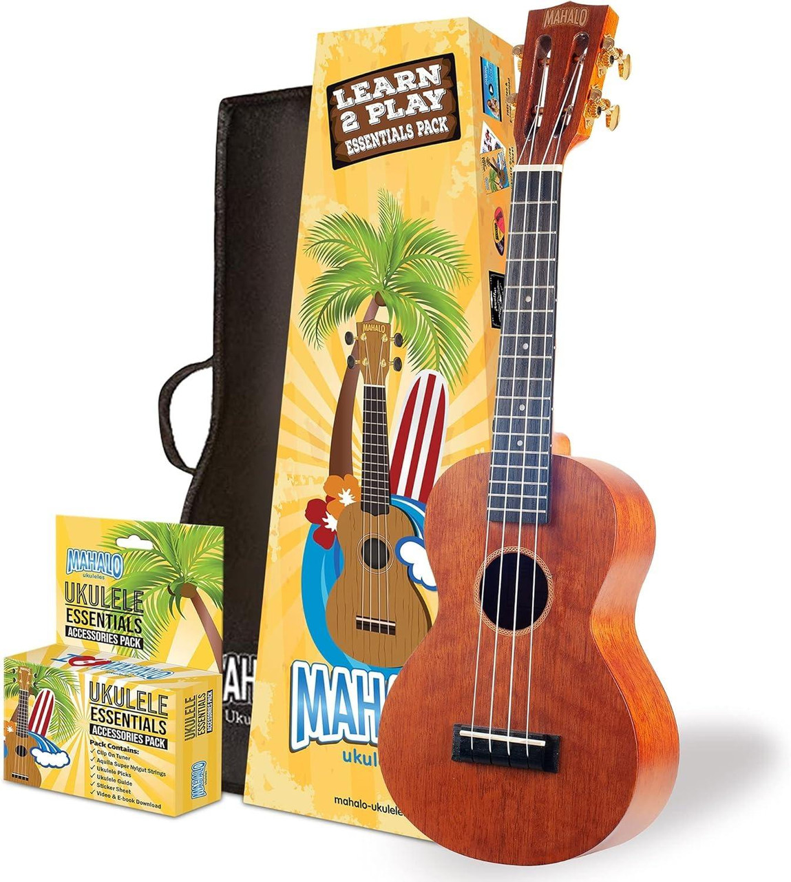 Mahalo Java MJ2 Concert Ukulele in Trans Brown with Essential Pack
