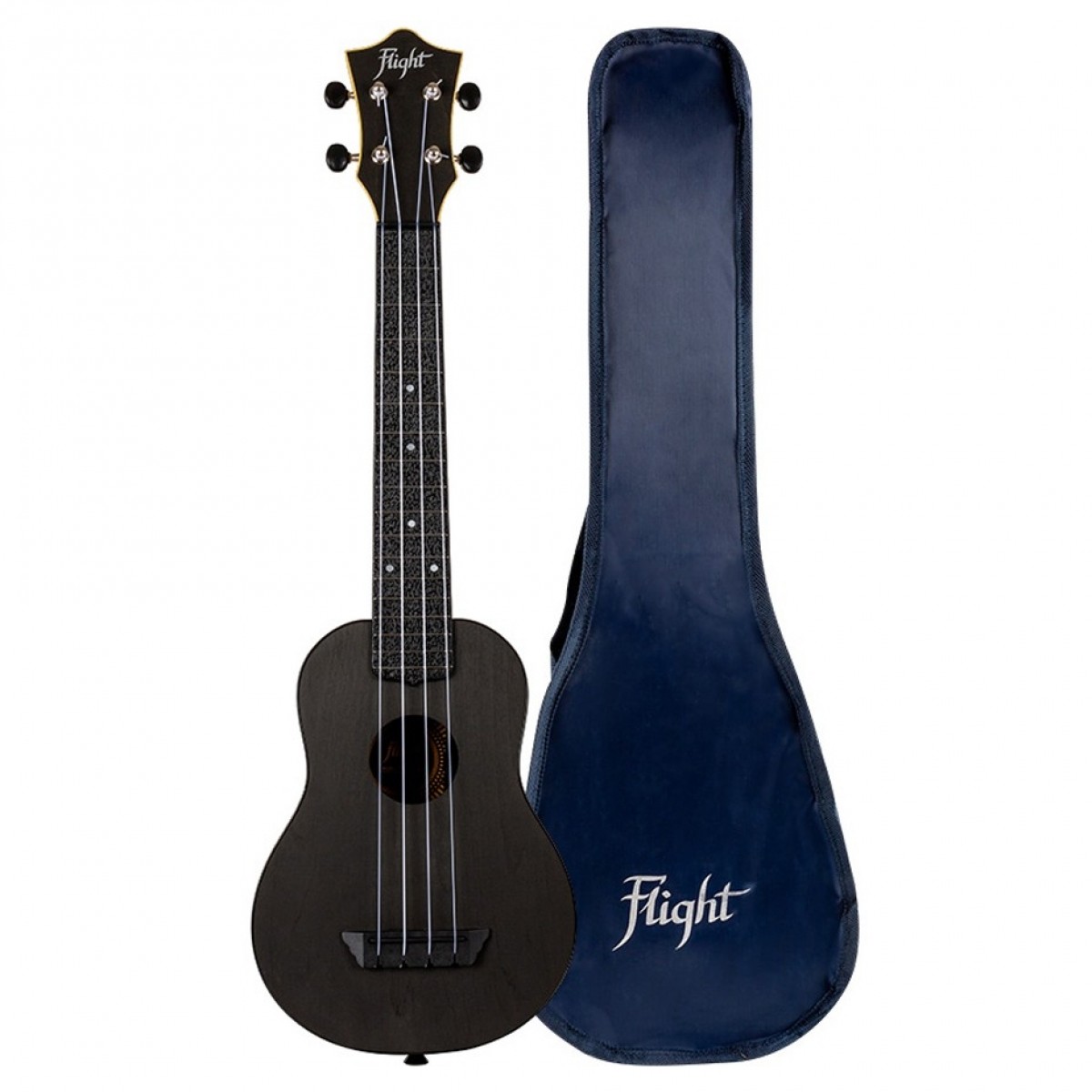 Flight TUSL-35 Travel Long Neck Soprano Ukulele Black - Image 3