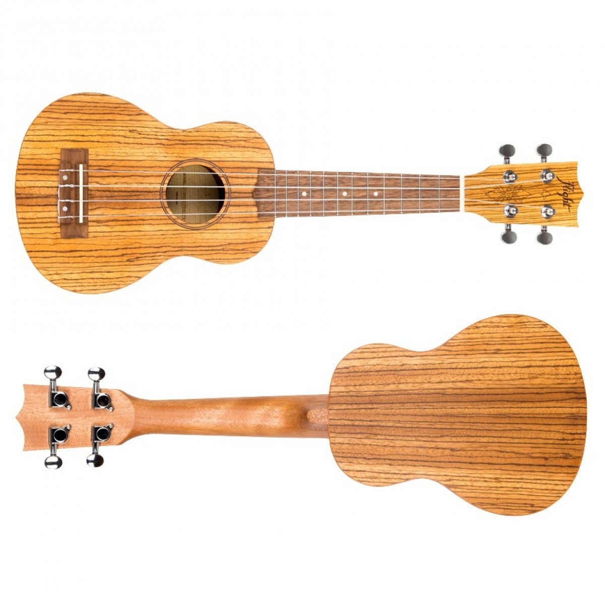 Flight DUS322 Soprano Ukulele Zebrawood - Image 4