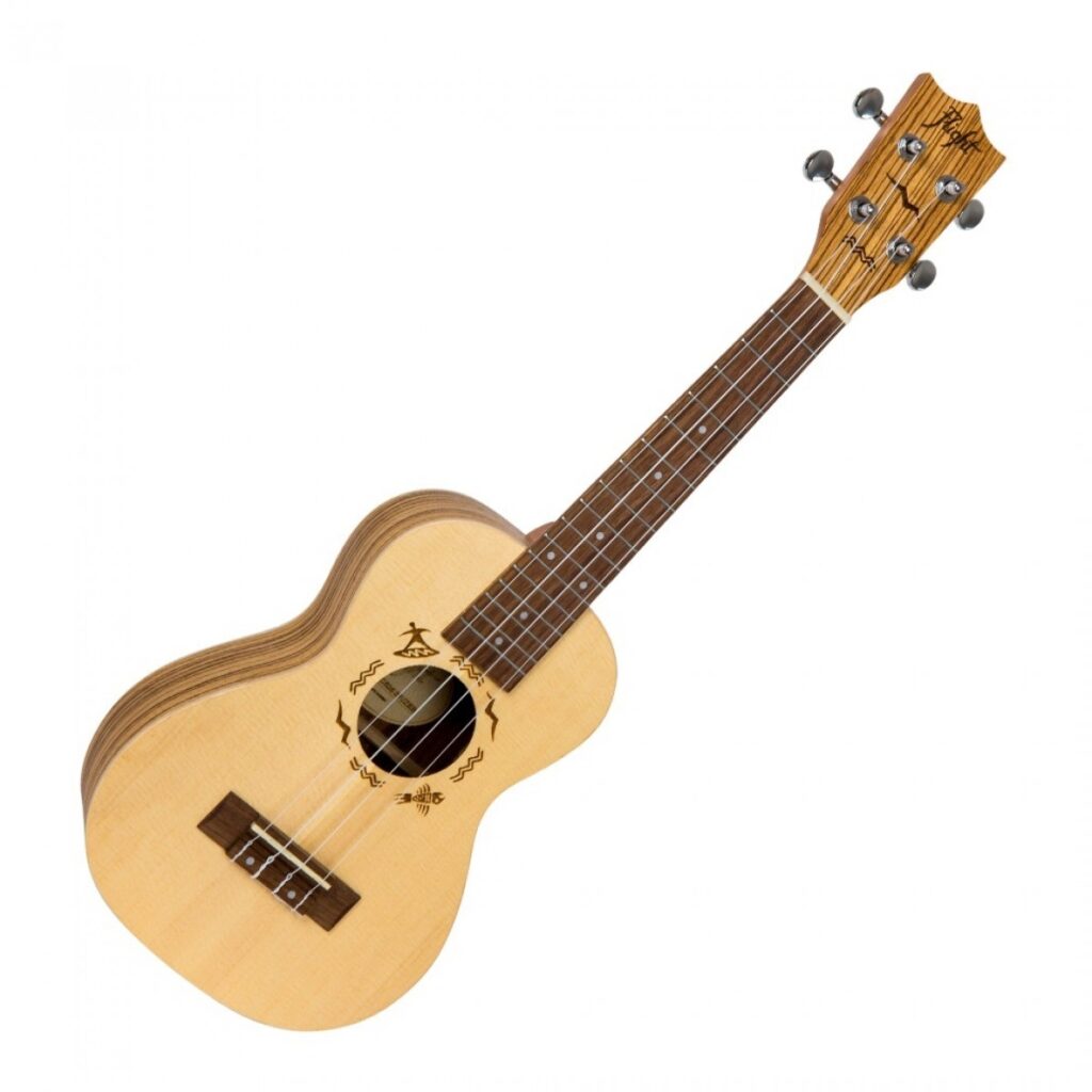 Flight DUC525 Concert Ukulele Zebrano B&S (Solid Top)