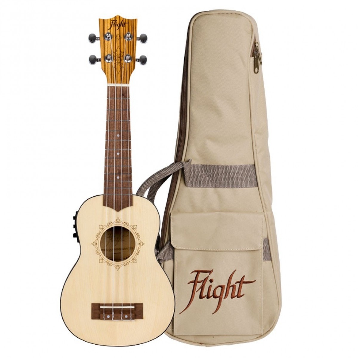 Flight DUS320CEQ Soprano Electro Ukulele Zeb B&S - Image 2