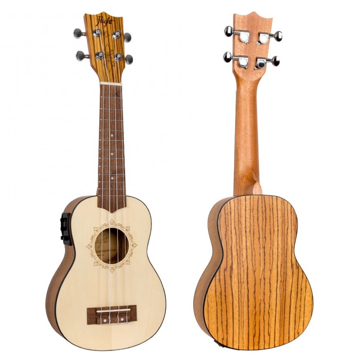 Flight DUS320CEQ Soprano Electro Ukulele Zeb B&S - Image 3