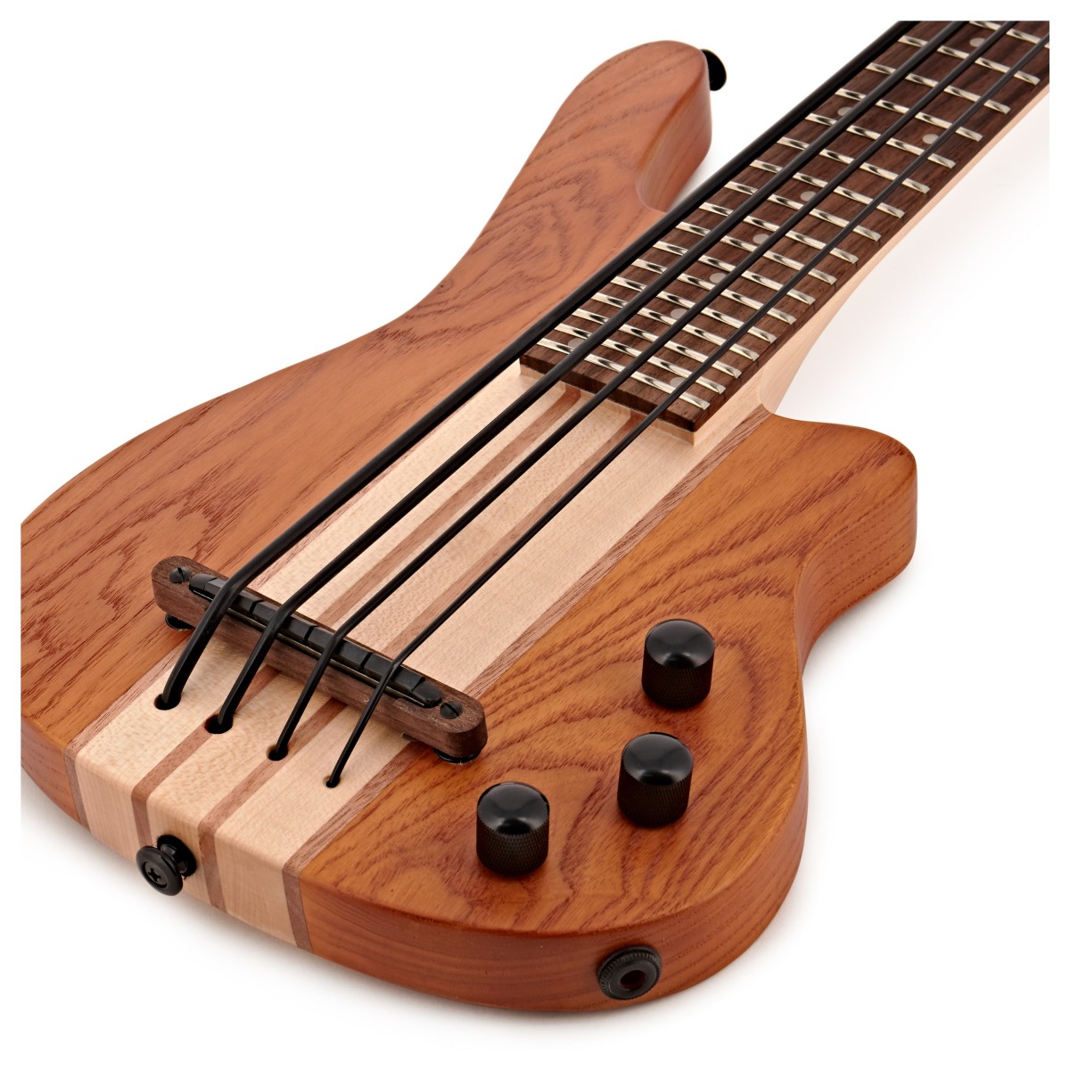 Mahalo Solid Electric Bass Ukulele Transparent Brown - Image 2