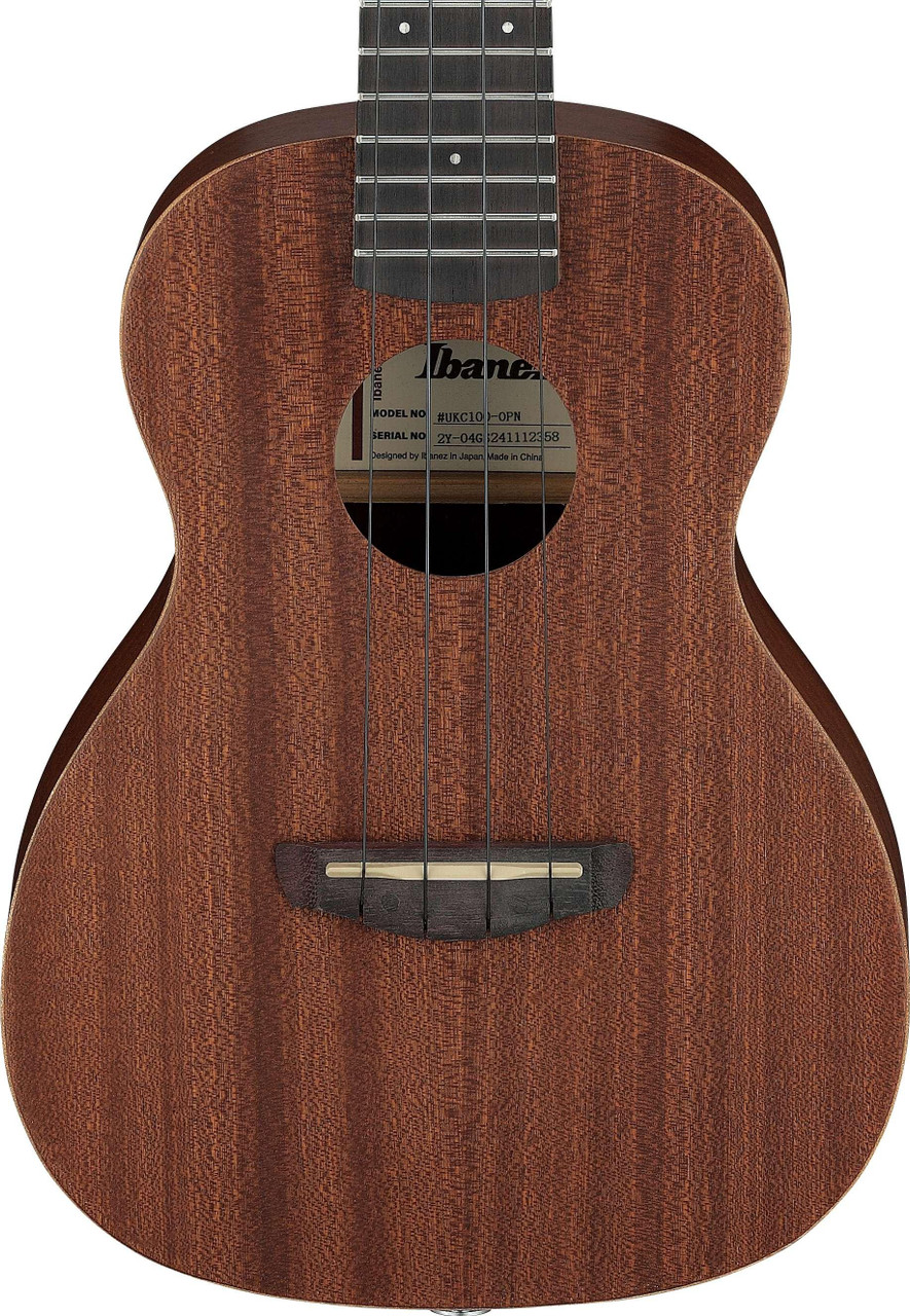 Ibanez UKS100-OPN Soprano Ukulele with Gig Bag in Open Pore Natural